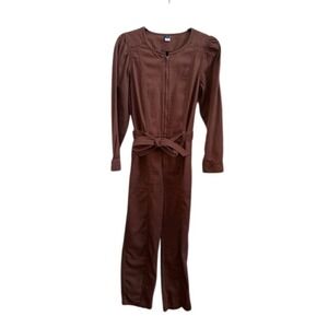 Old Navy Women's Brown Modern Utility Jumpsuit Romper Long Sleeve Belted Size XS